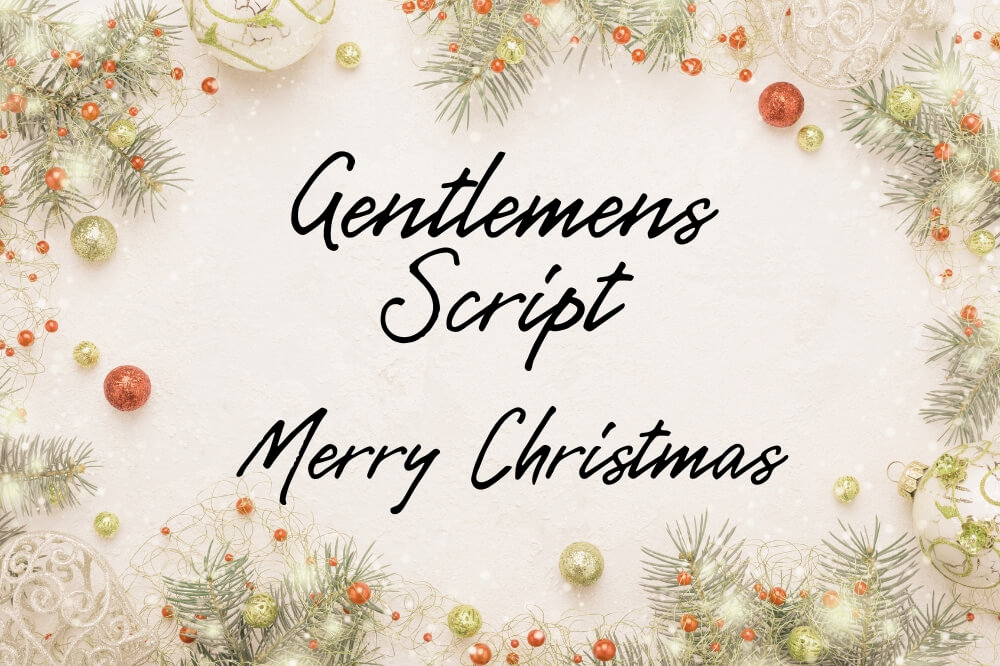 Gentlemens Script example Christmas typeface