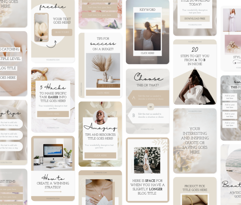 Pinterest Canva Templates | Natural Elegance Collection | The Creatives ...