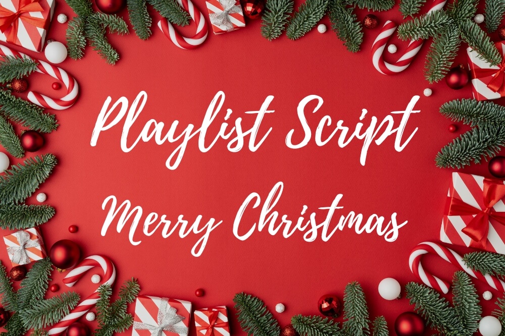 Playlist Script holiday font example graphic