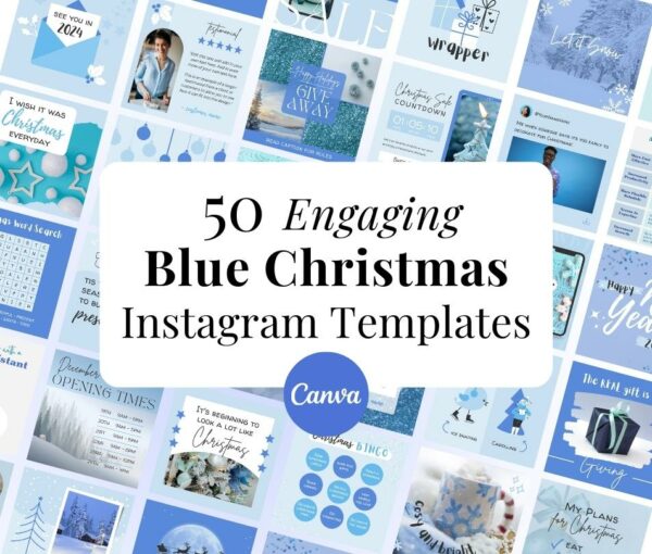 Blue Christmas Social Media Canva Templates