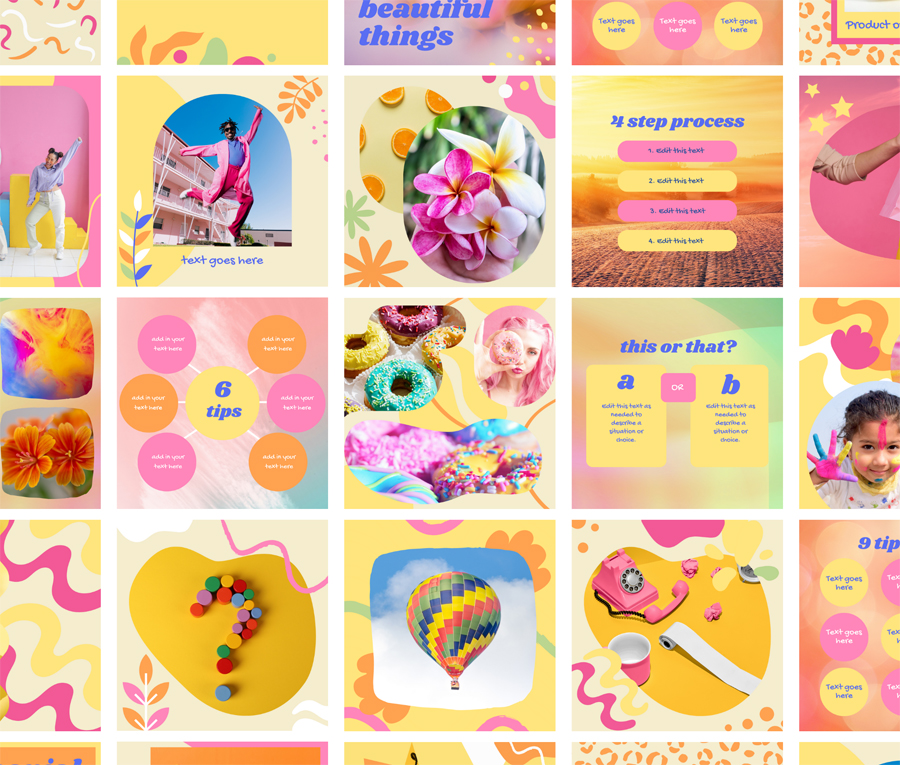 Colorful Social Media Canva Templates