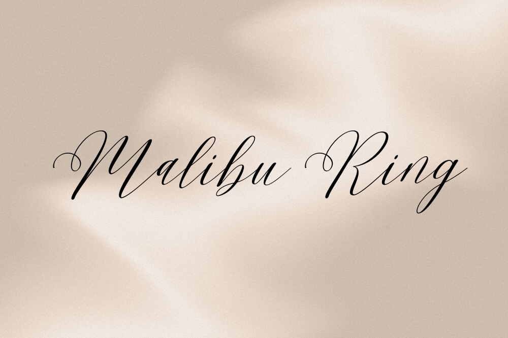 Malibu Ring font example