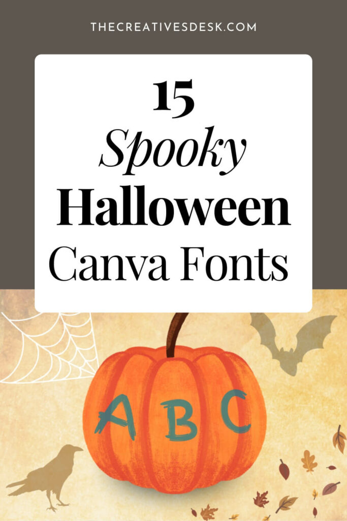 blog post Pinterest pin graphic for Halloween fonts