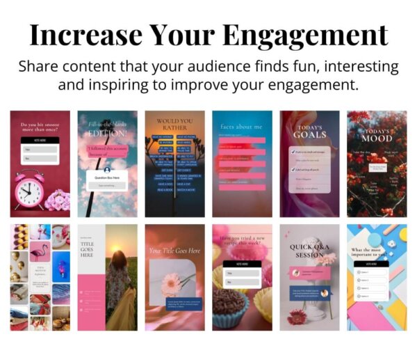 Increase your engagement and examples of some of the Instagram story Canva template designs