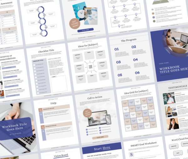 overview of the page templates included in this workbook lead magnet templates kit