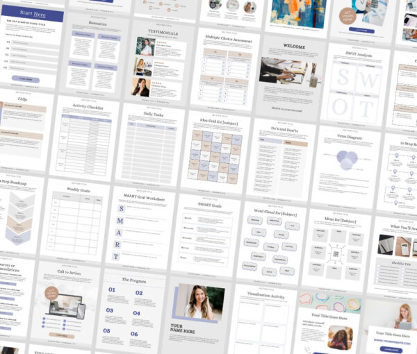 overview of the page templates included in this workbook lead magnet templates kit